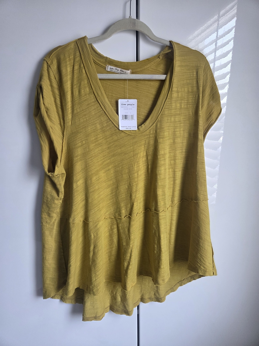 We The Free Golden Mustard Short Sleeve Tunic